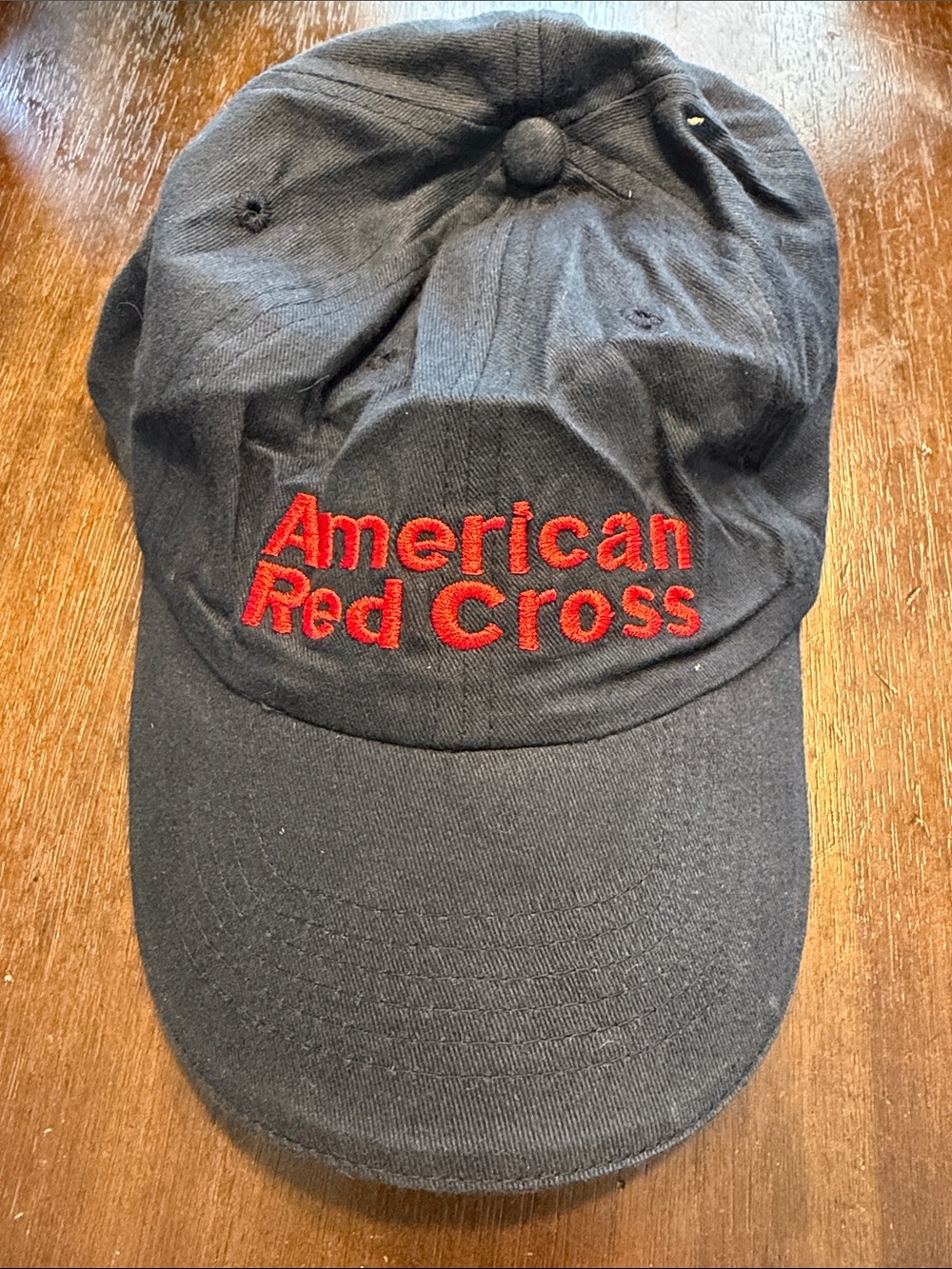 Blue American Red Cross Baseball Cap with Red Embroidery